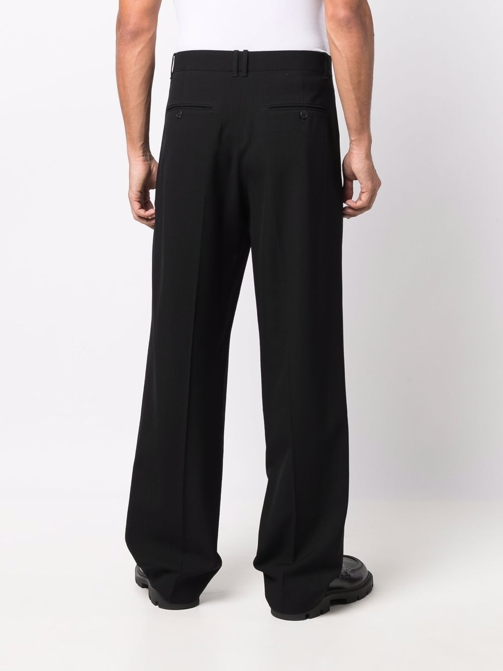 pleated straight-leg tailored trousers - 4