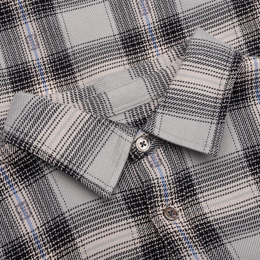 MOTIF PLAID SHIRT - GREY - 3