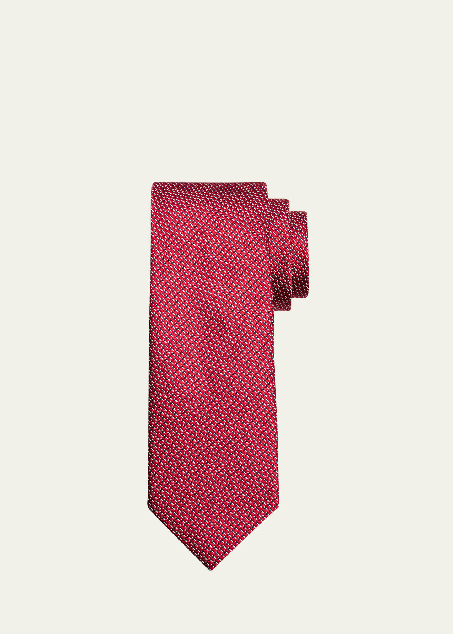Men's Micro-Neat Silk and Cotton Jacquard Tie - 1