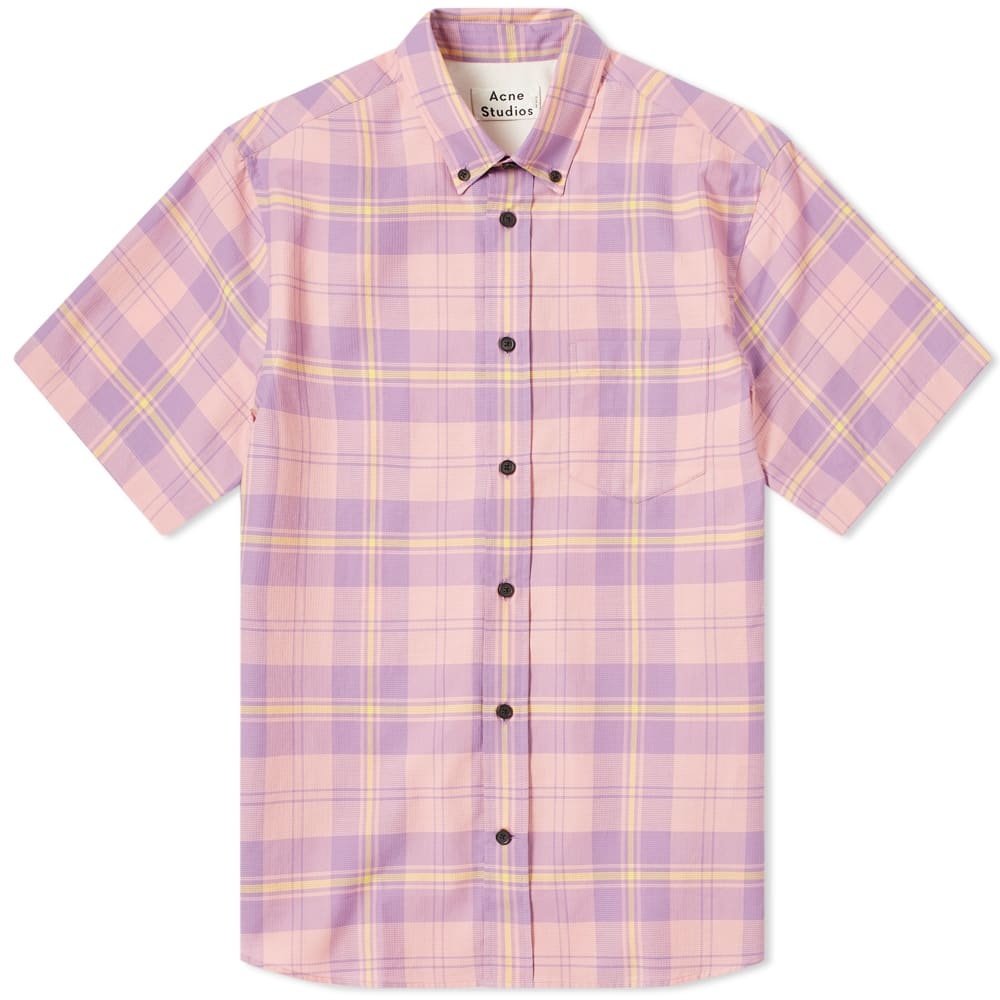 Acne Studios Short Sleeve Sarkis Waffle Check Shirt - 1