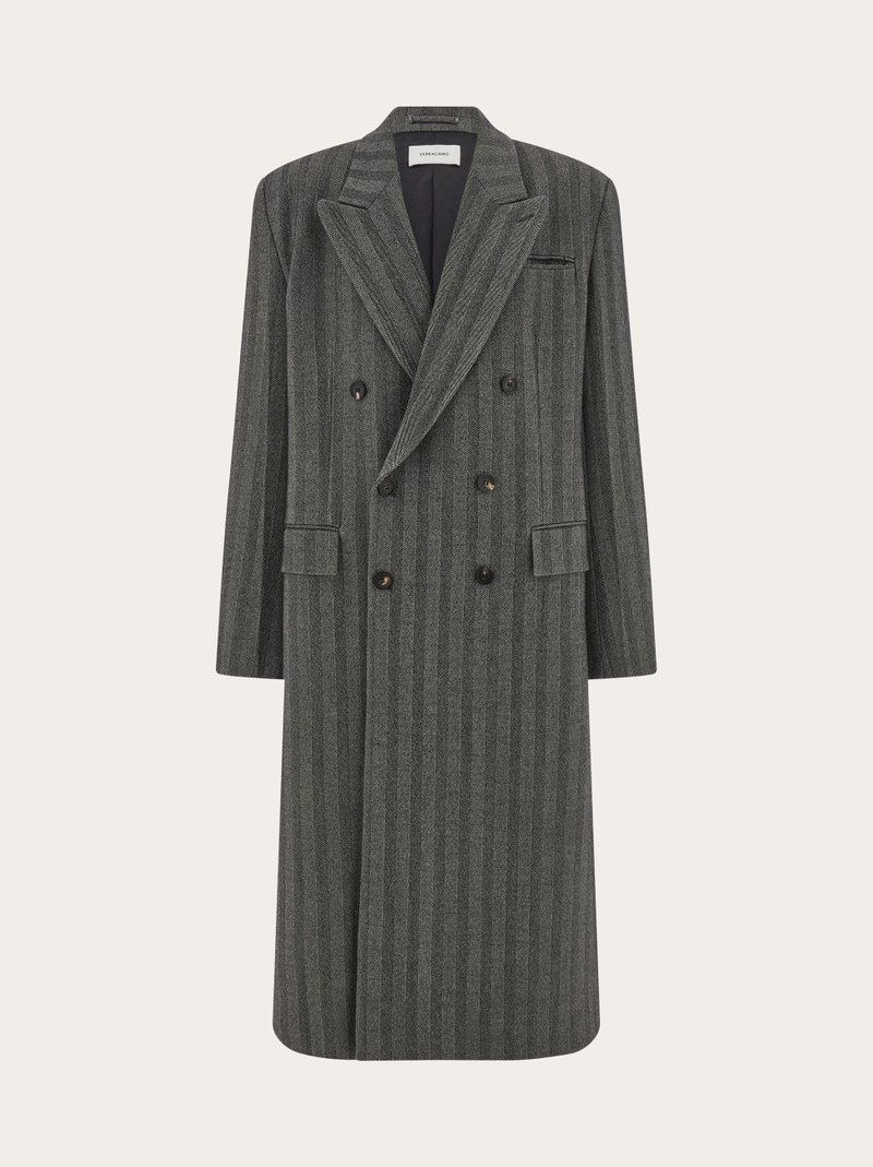 Double breasted chevron coat 1