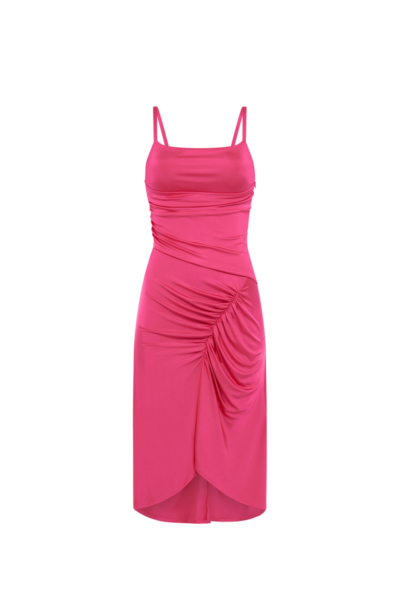 Marine Serre Regenerated Jersey Draped Pleated Dress outlook