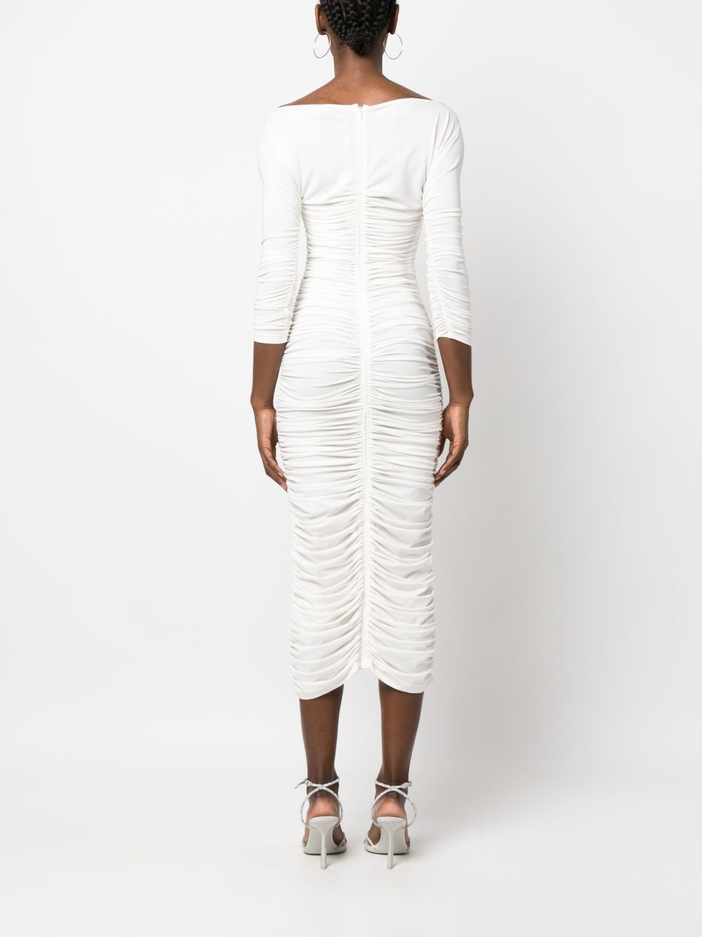 ruched-bodice midi dress - 4