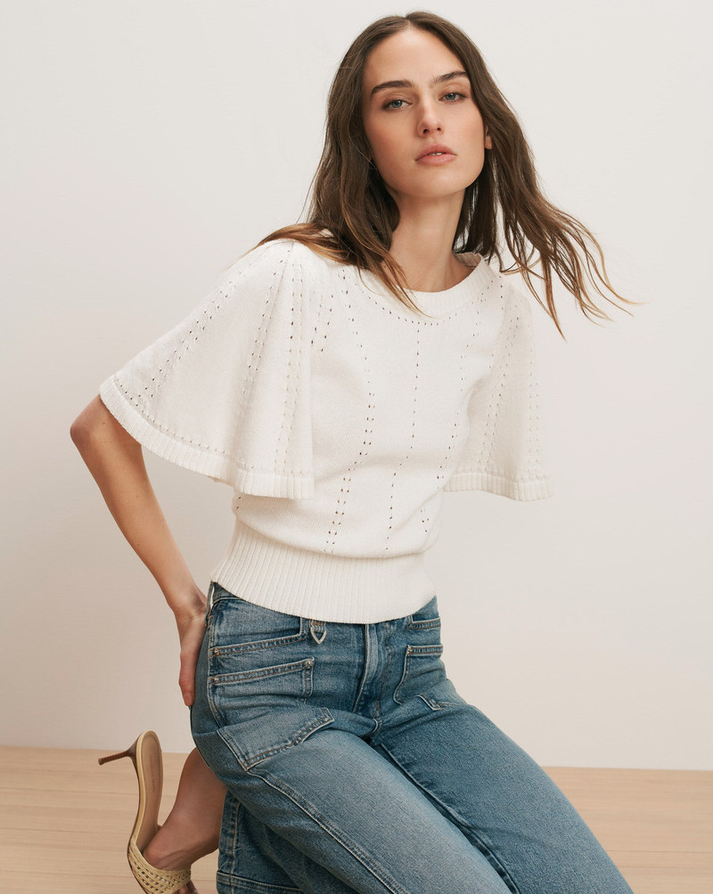 VERONICA BEARD RHENNAN POINTELLE KNIT TOP outlook