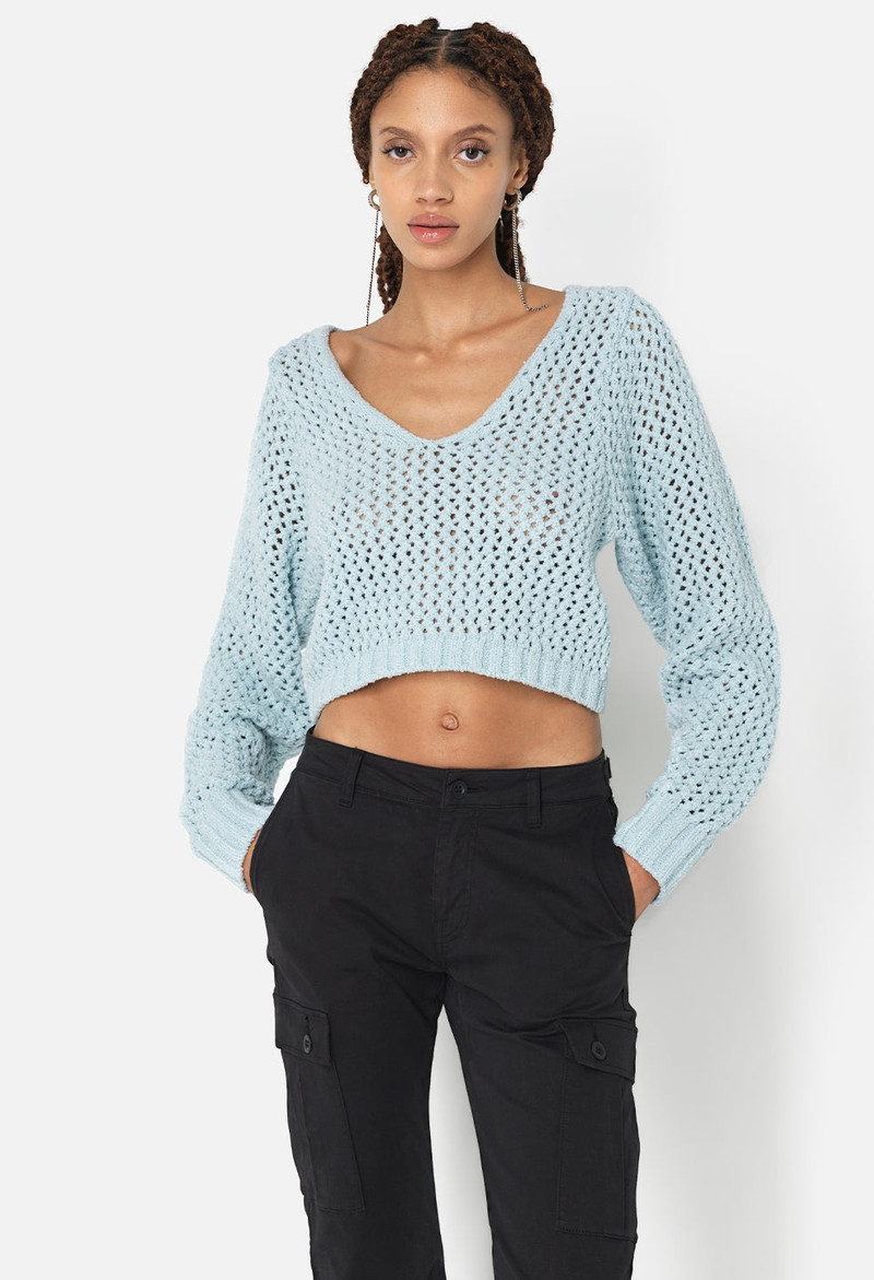 John Elliott FOAM BOUCLE CROPPED SWEATER outlook