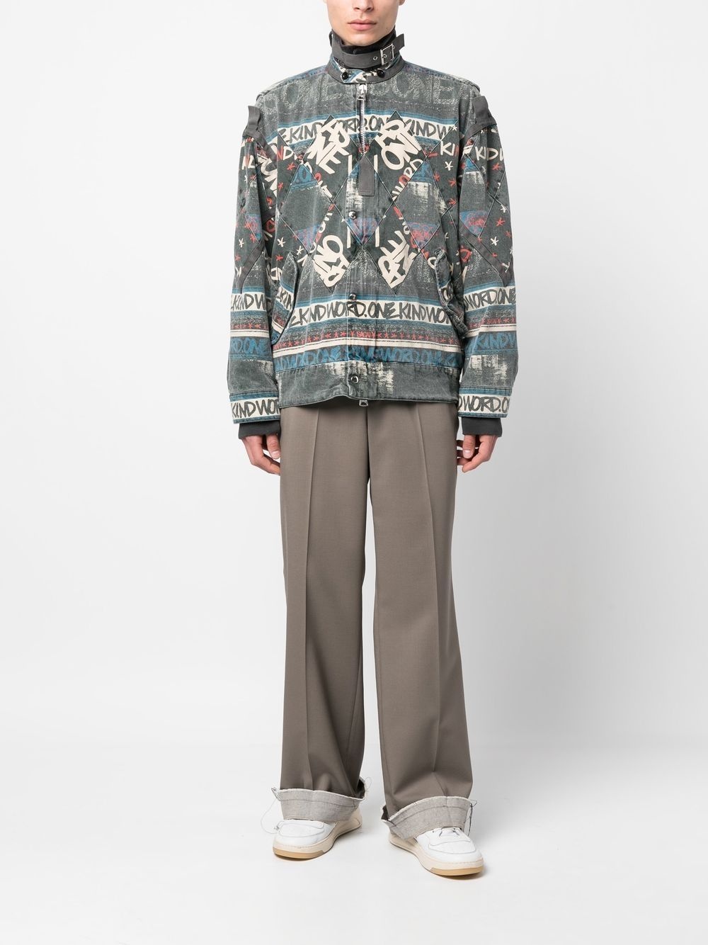 slogan-print bomber jacket - 2