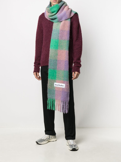 Acne Studios check-print scarf outlook