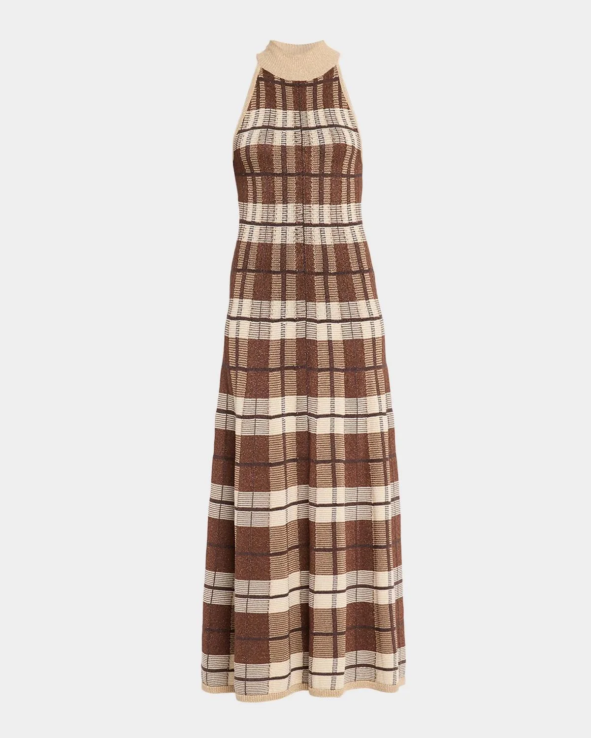 Louisa Sleeveless Plaid Knit Midi Dress - 1