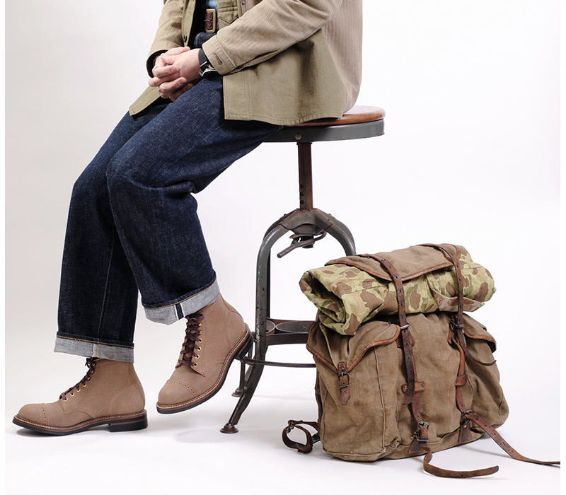 LK-014 Combat Boot Horween CXL Natural Roughout - 11