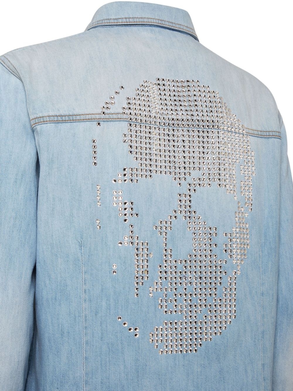 crystal-embellished denim shirt - 3
