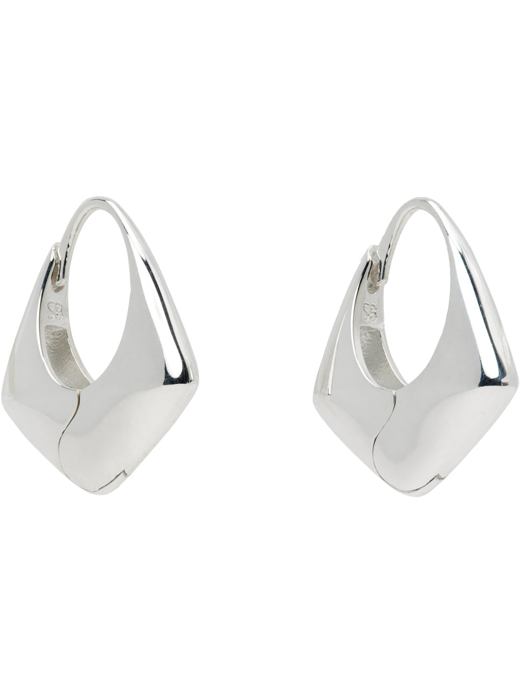 Large Pyramid Hoop Earrings - 2