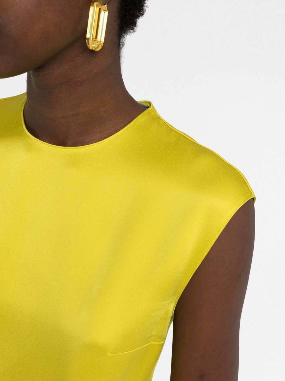 satin-finish sleeveless blouse - 5