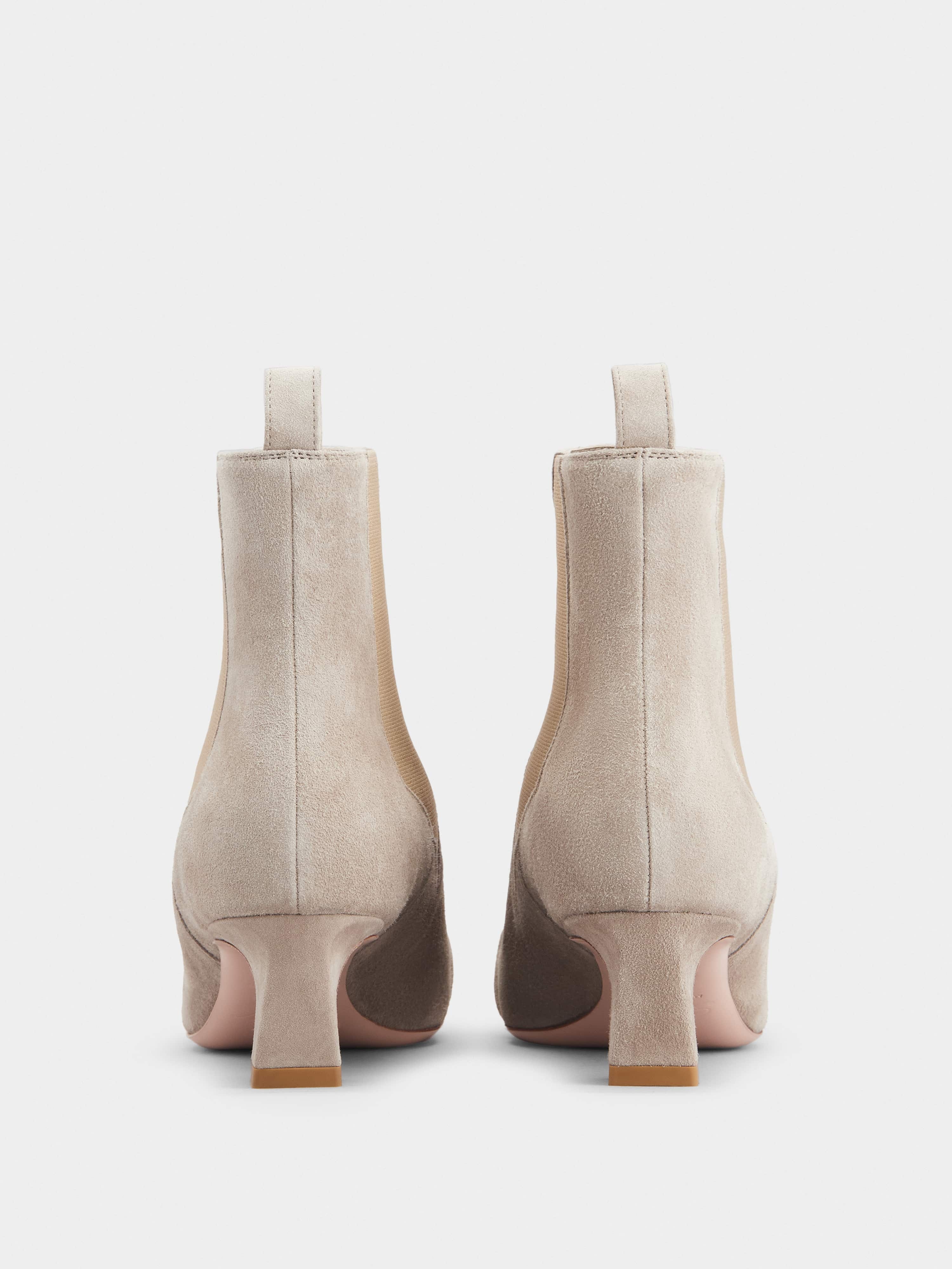 Trompette Metal Buckle Chelsea Booties in Suede - 5
