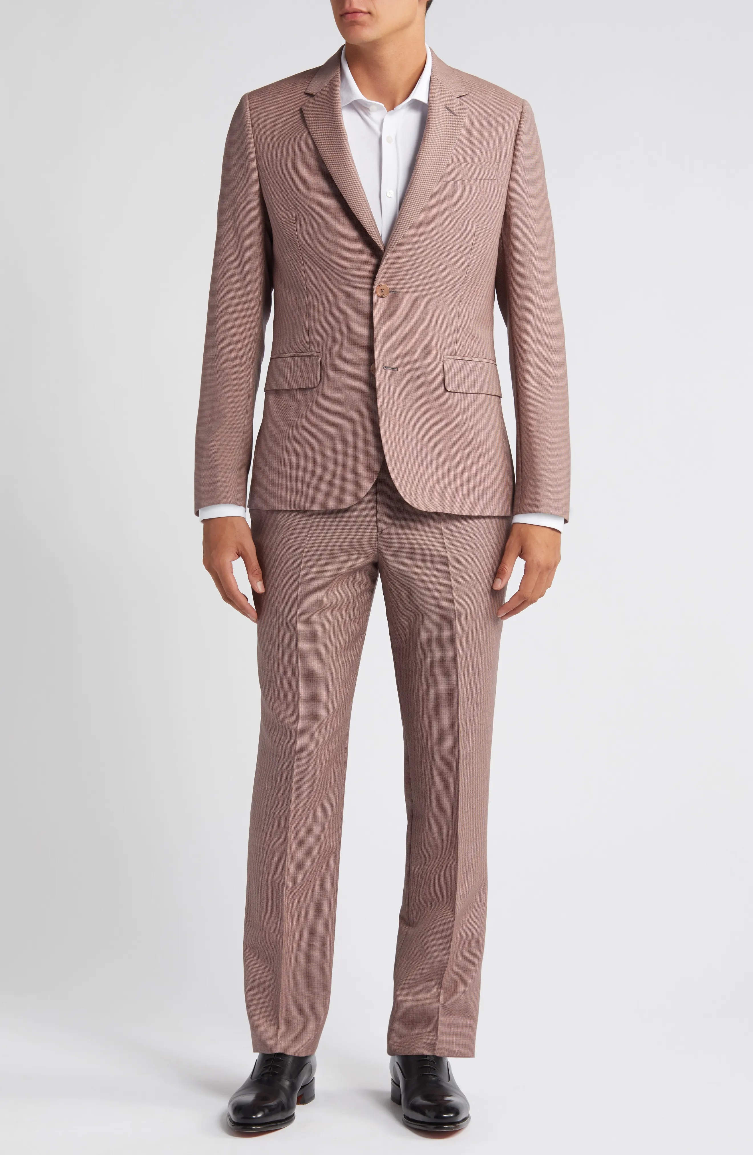 Tailored Fit Microcheck Wool & Mohair Suit - 1