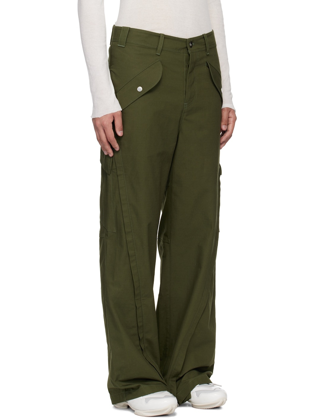 Khaki 3-Way Zip Cargo Pants - 2