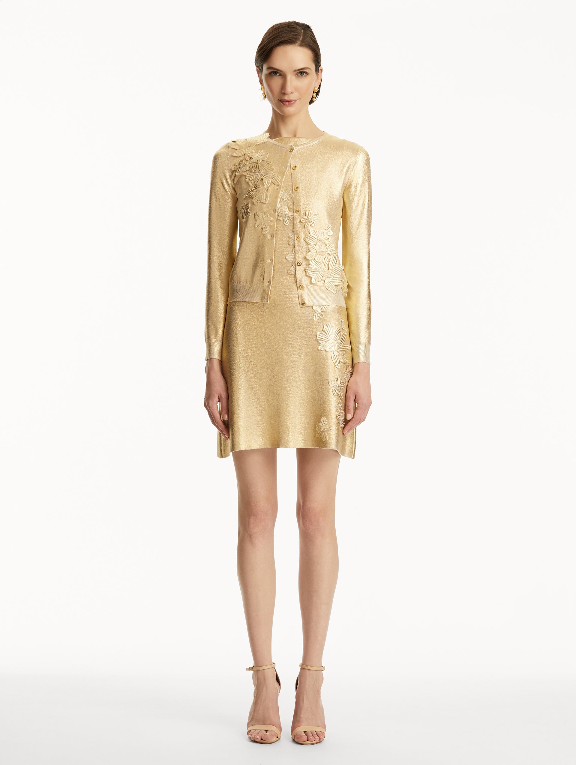 GOLD FOIL CHERRY BLOSSOM CARDIGAN - 3
