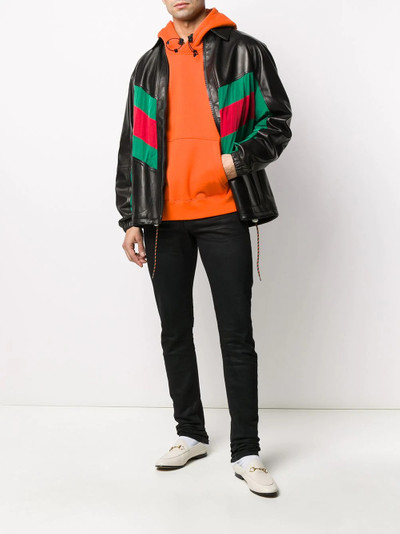 GUCCI Web panel leather jacket outlook