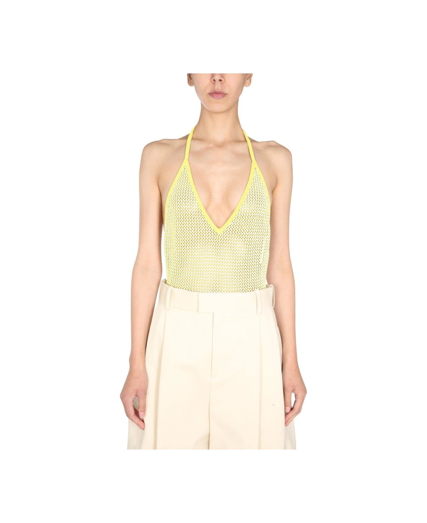 Halterneck Mesh Bodysuit - 2