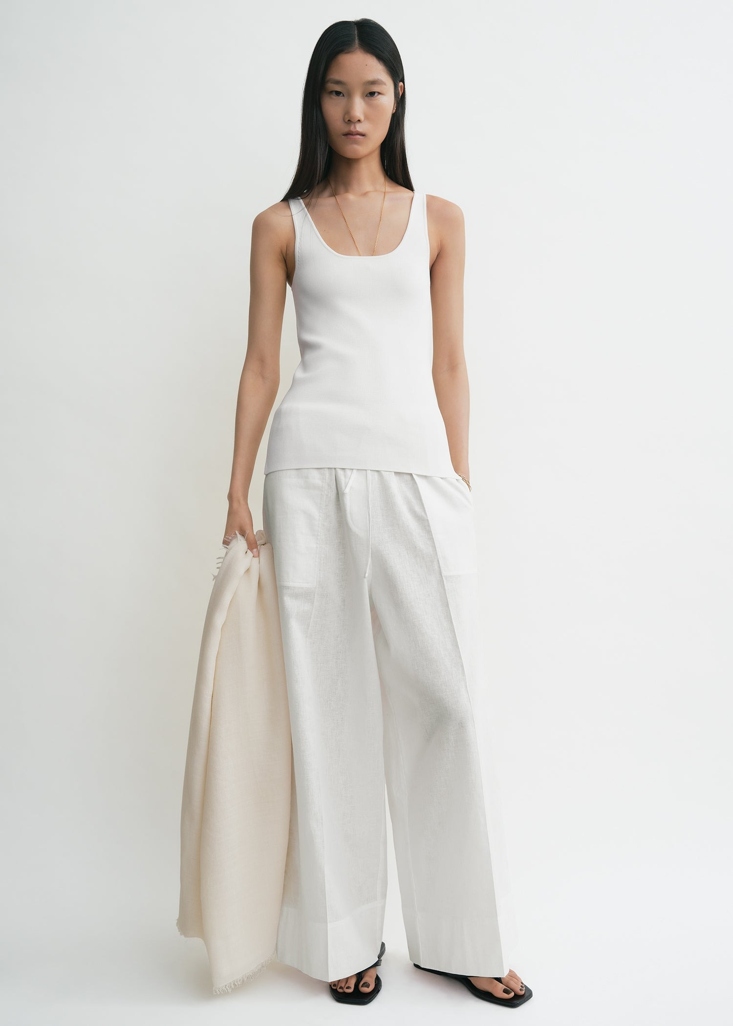 Compact knit tank white - 2