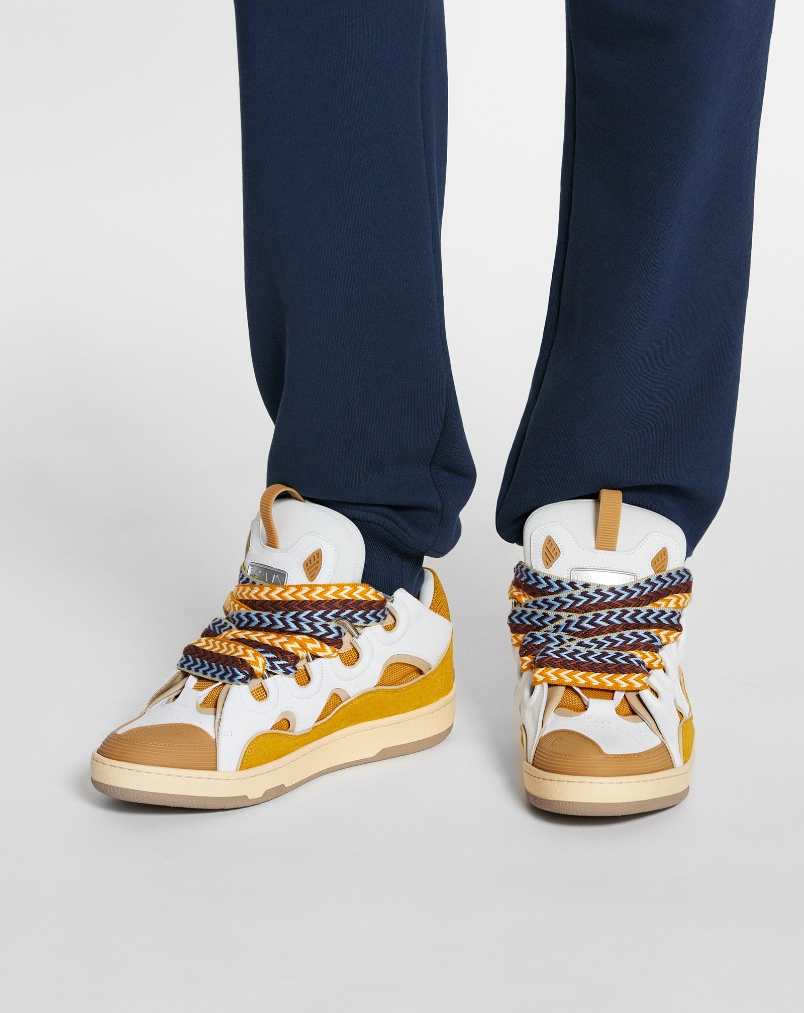 LEATHER CURB SNEAKERS - 4