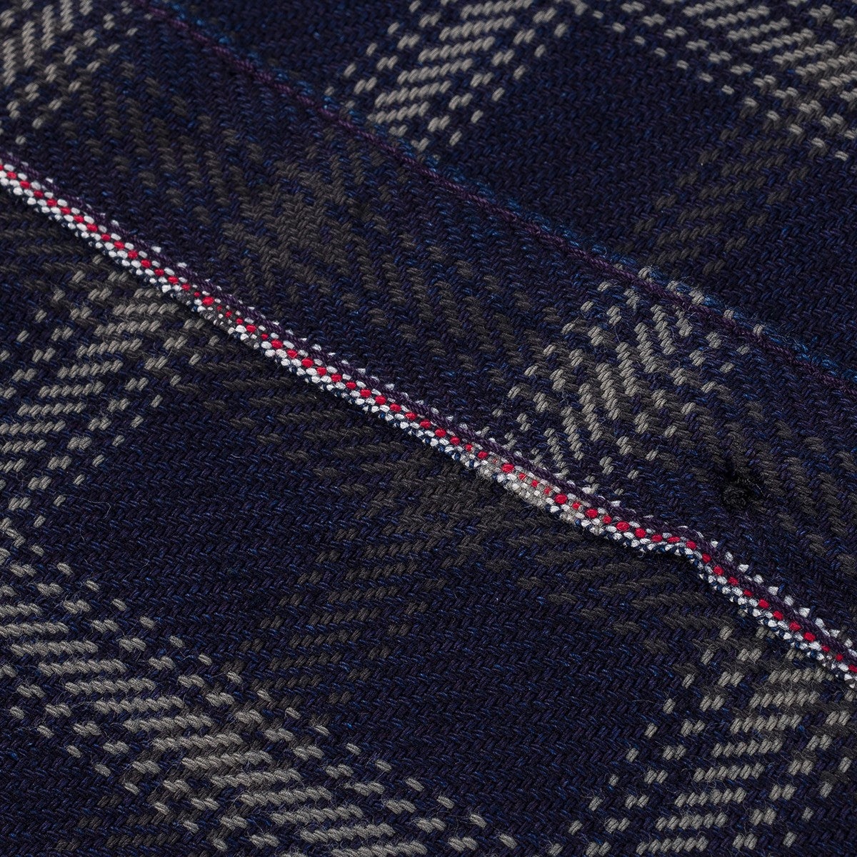 IHSH-412-BLK 9oz Selvedge Indigo Check Flannel Work Shirt Black - 6