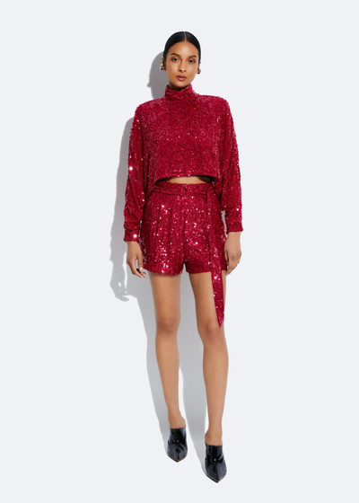 LAPOINTE Sequin Belted Shorts outlook