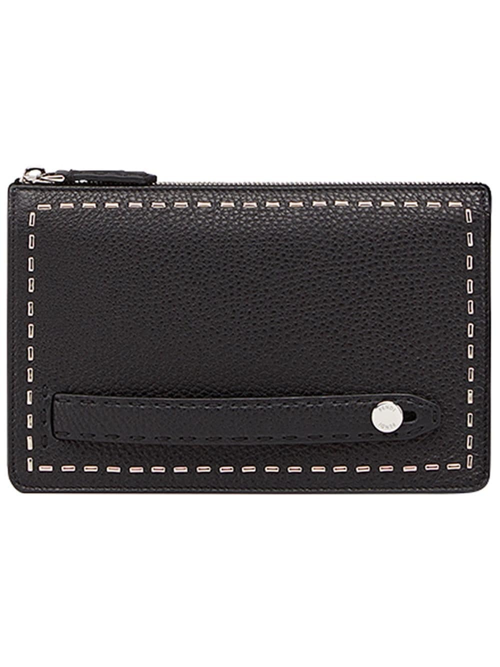 metallic stitching clutch - 1