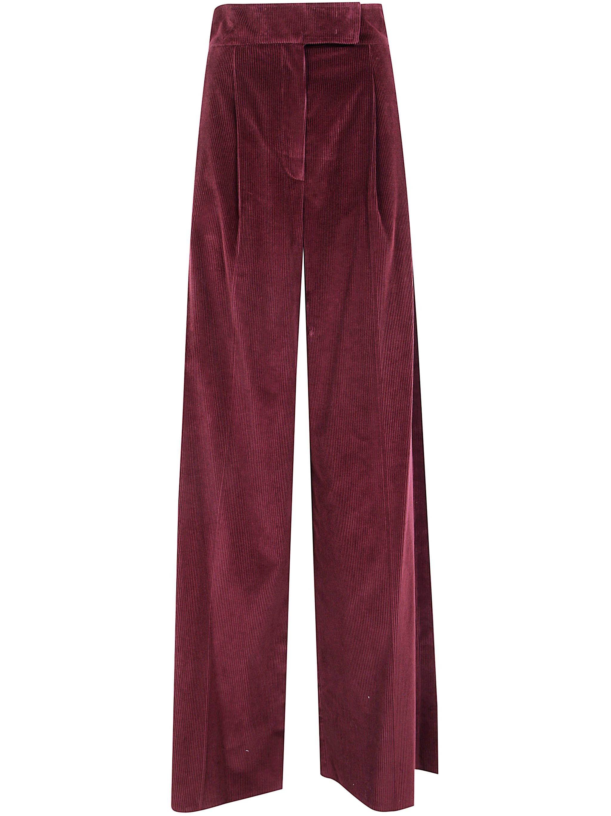Introducing the "BOSSO1234" VELVET TROUSERS by MAX MARA, a luxurious addition to your fall wardrobe. - 1