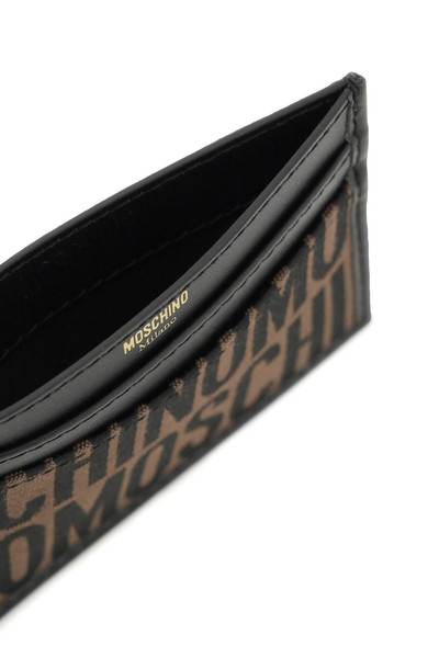 Moschino Brown Logo Jacquard Card Holder outlook