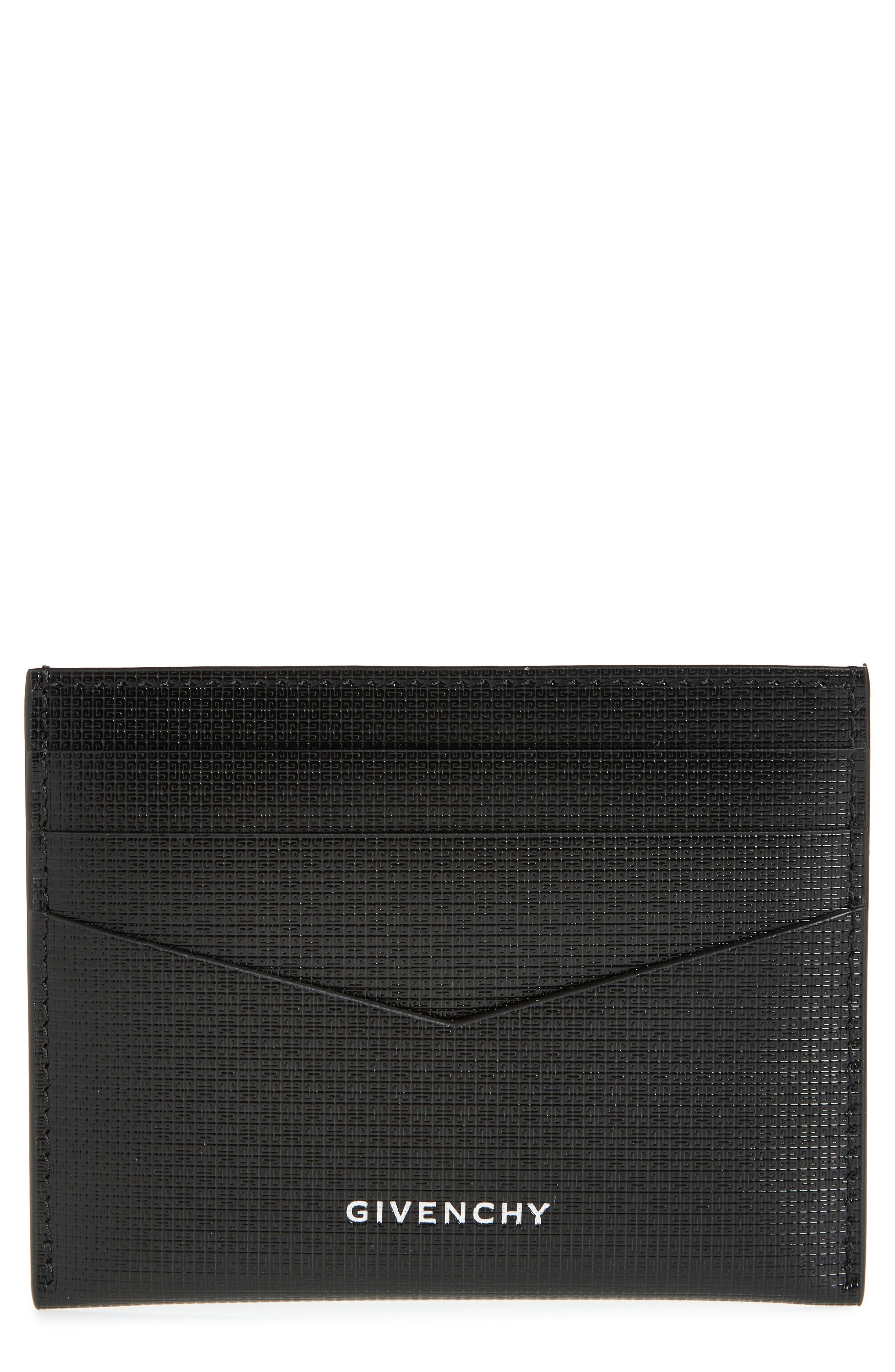 Givenchy 4G Embossed Calfskin Card Holder in 001-Black at Nordstrom - 1