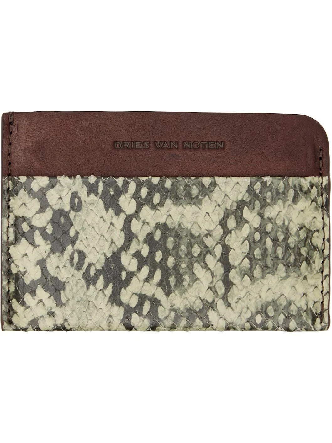 Brown & Green Calfskin Card Holder - 1