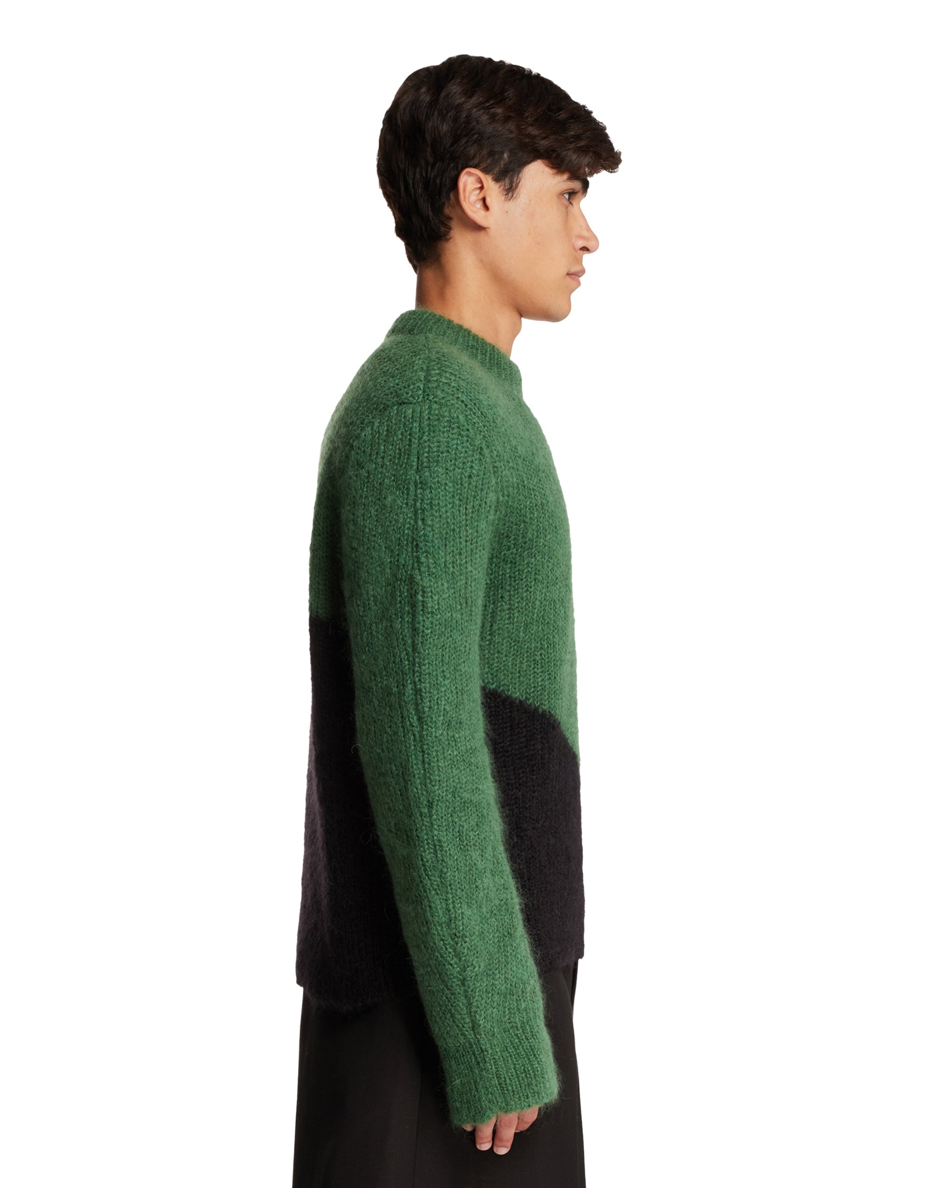 Green Wool Blend Crewneck Sweater - 5