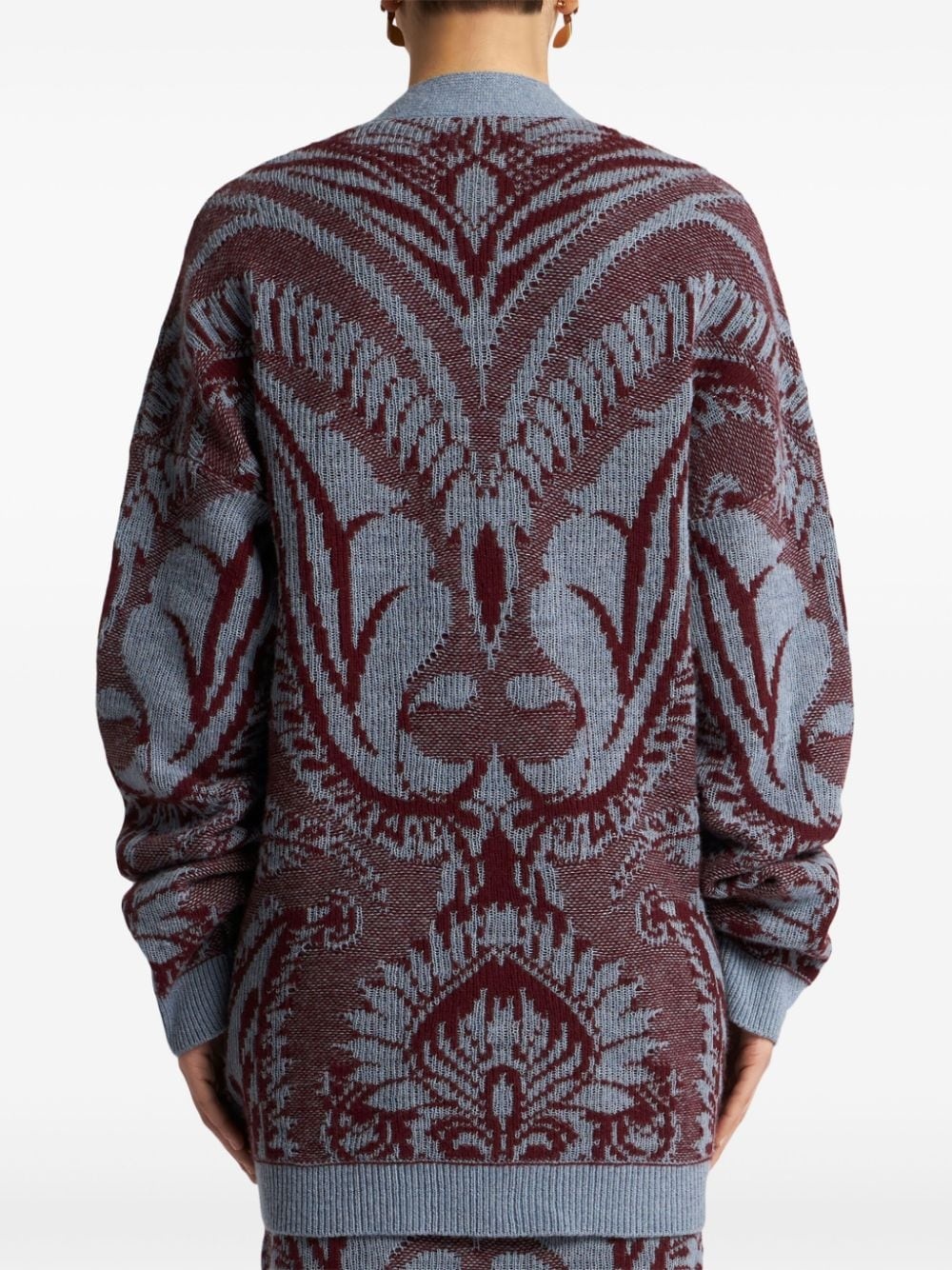 floral jacquard-knitted cardigan - 4