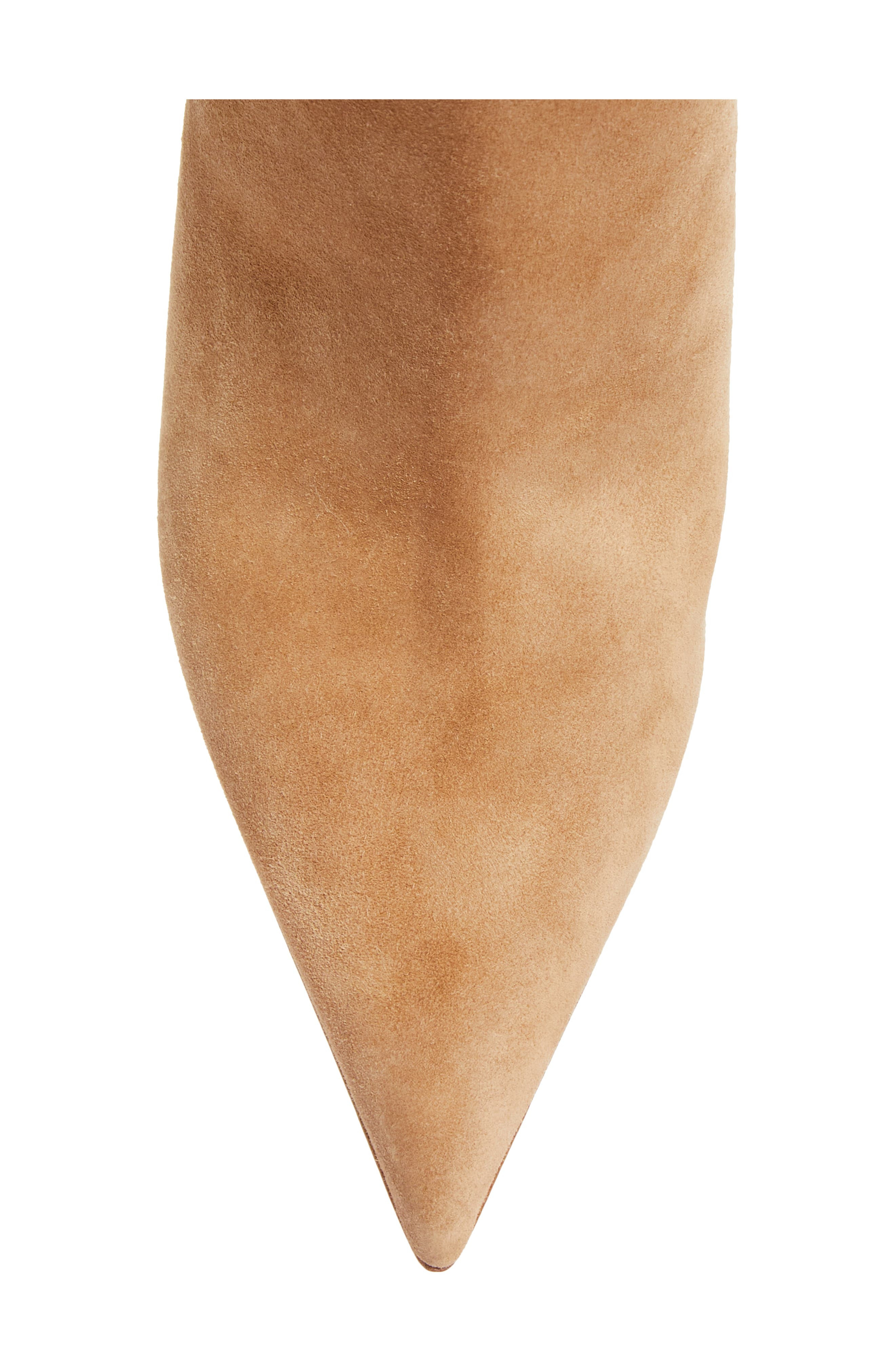Christian Louboutin Apostropha Pointed Toe Suede Bootie in Lionne at Nordstrom - 5