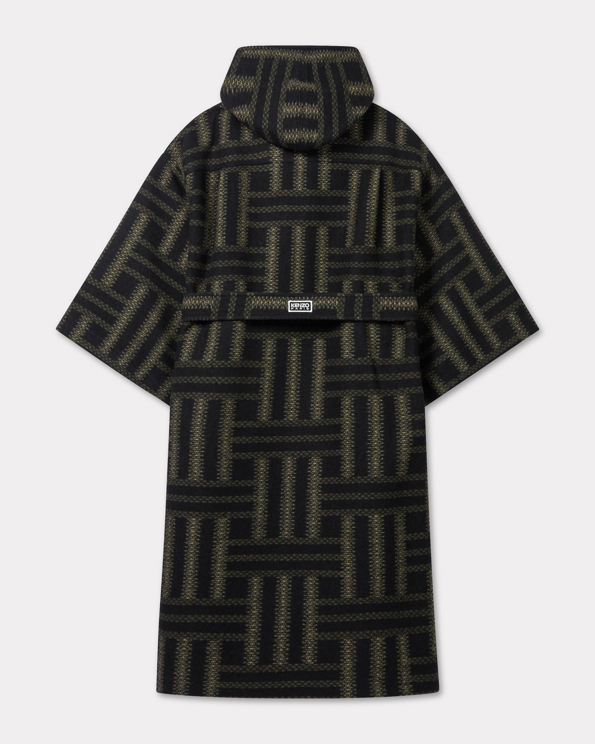 'KENZO Weave' double breasted coat in virgin wool with kimono sleeves - 2