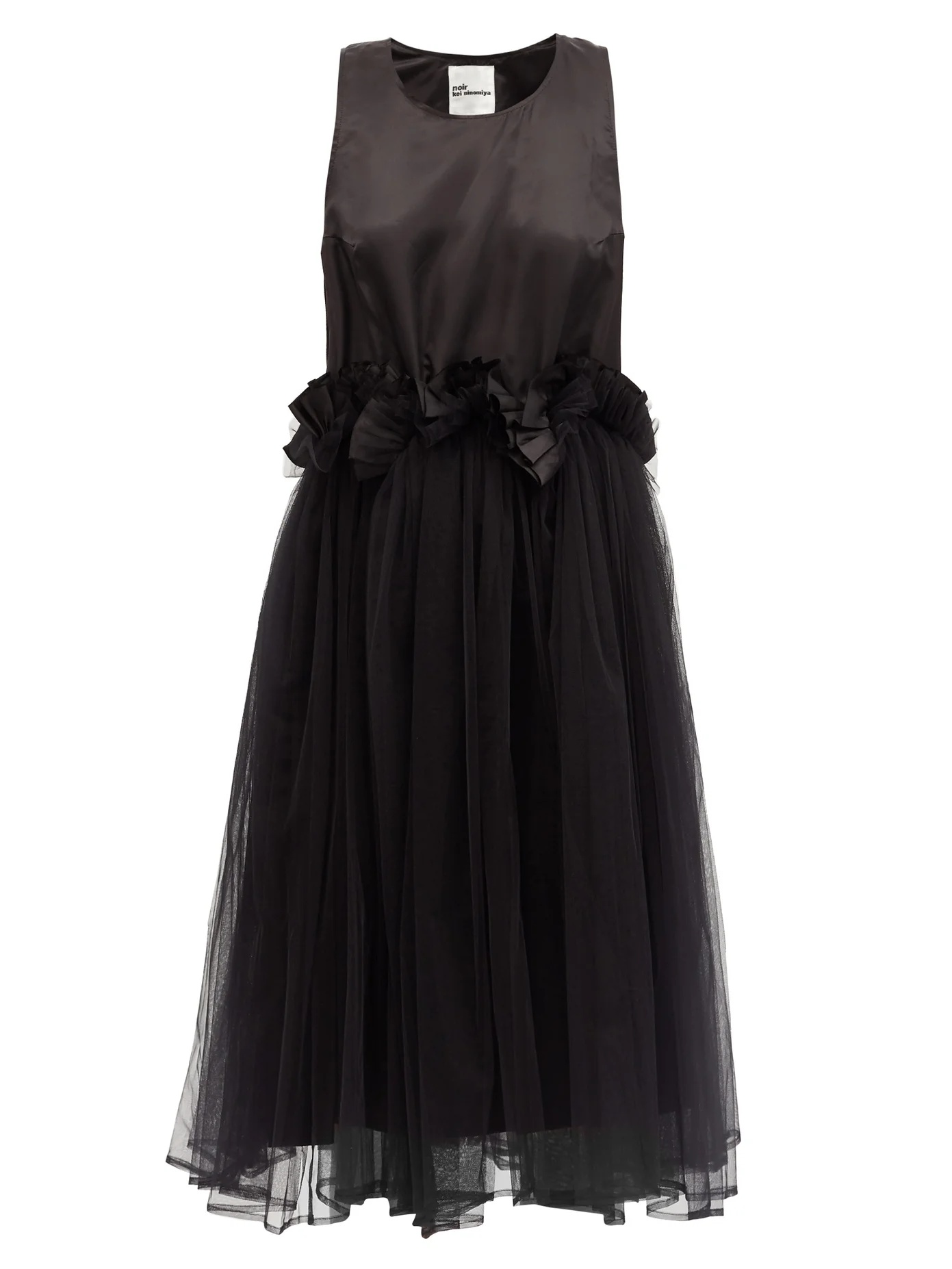 Ruffled satin and tulle dress - 1