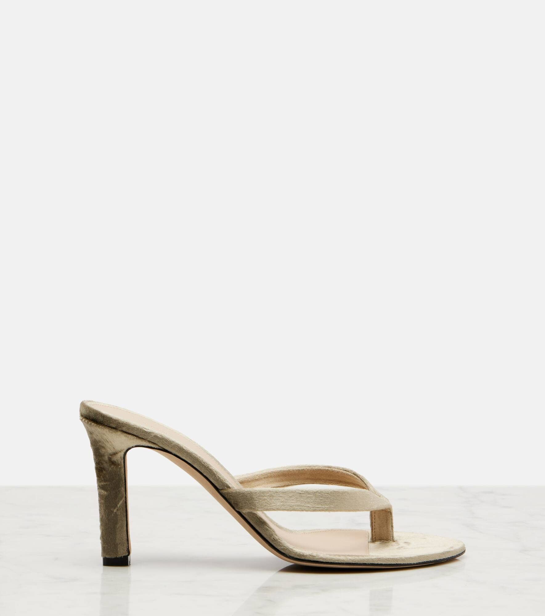 Sacha velvet thong sandals - 4