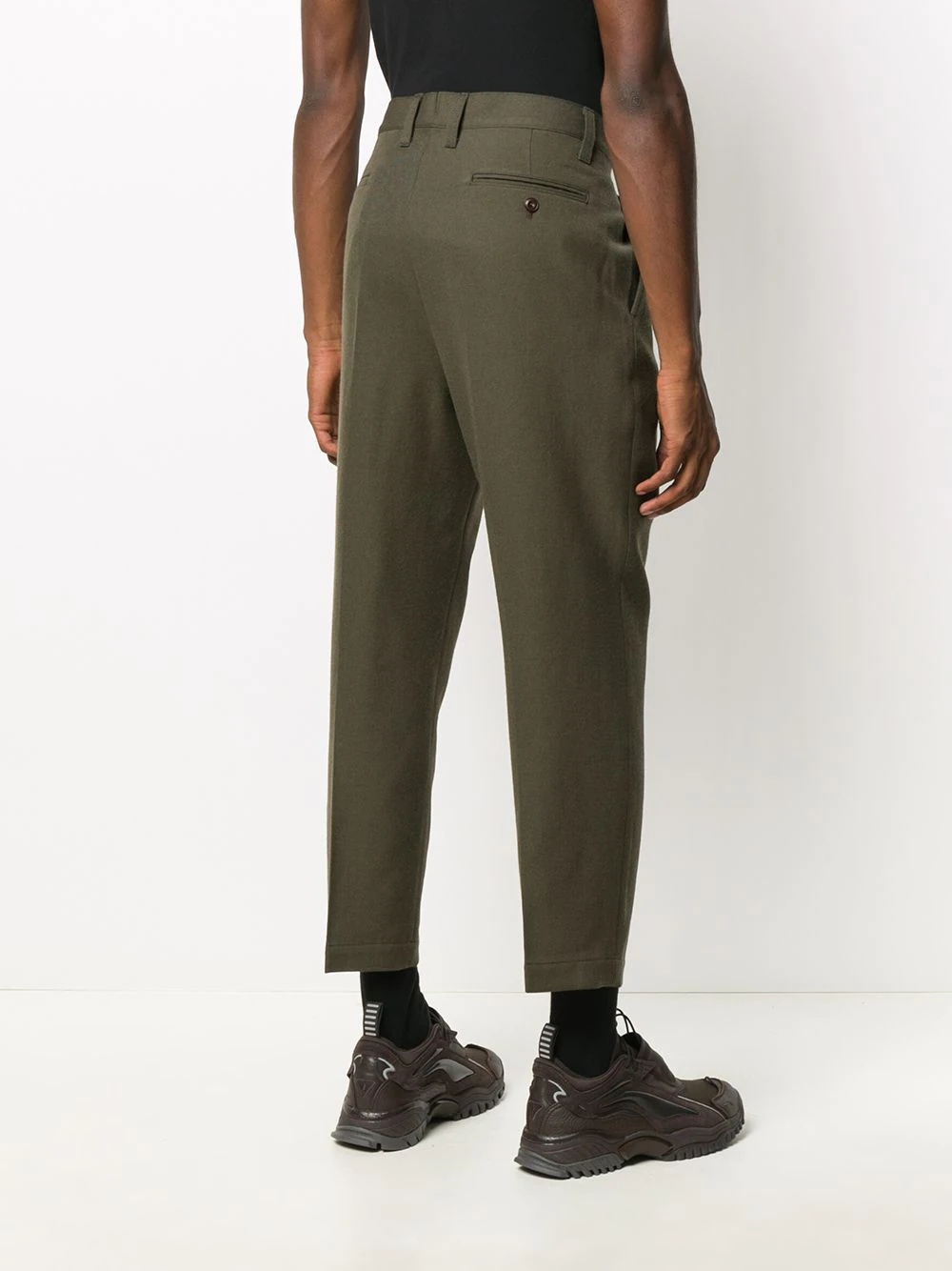 cropped tapered-leg trousers - 4