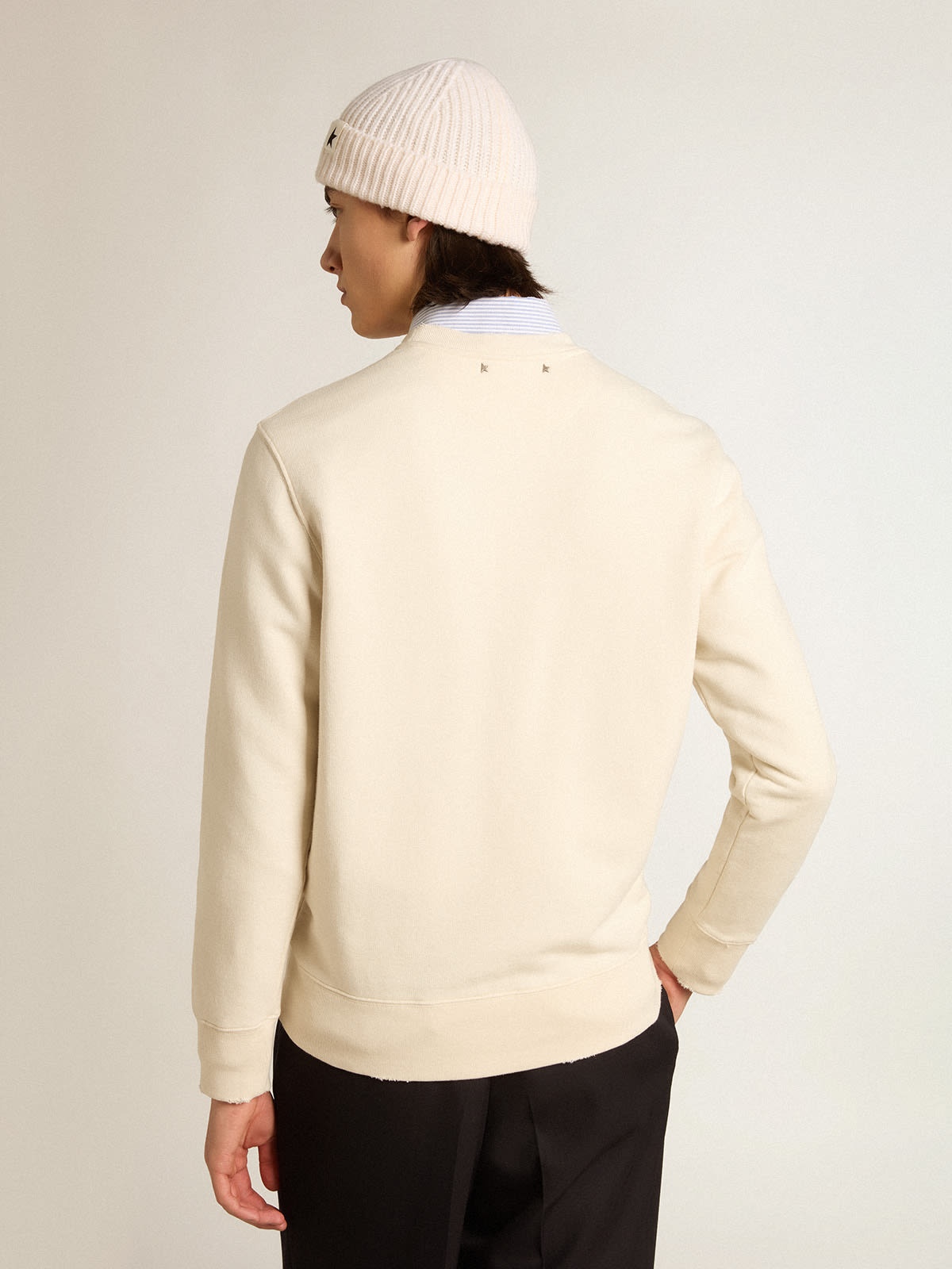 Aged white cotton sweatshirt - 4