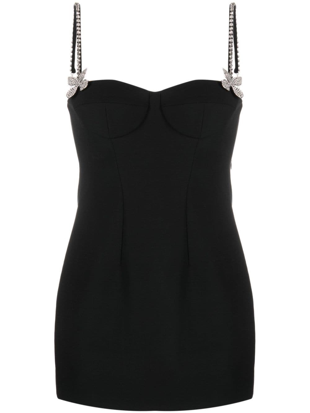 butterfly crystal-embellished mini dress - 1