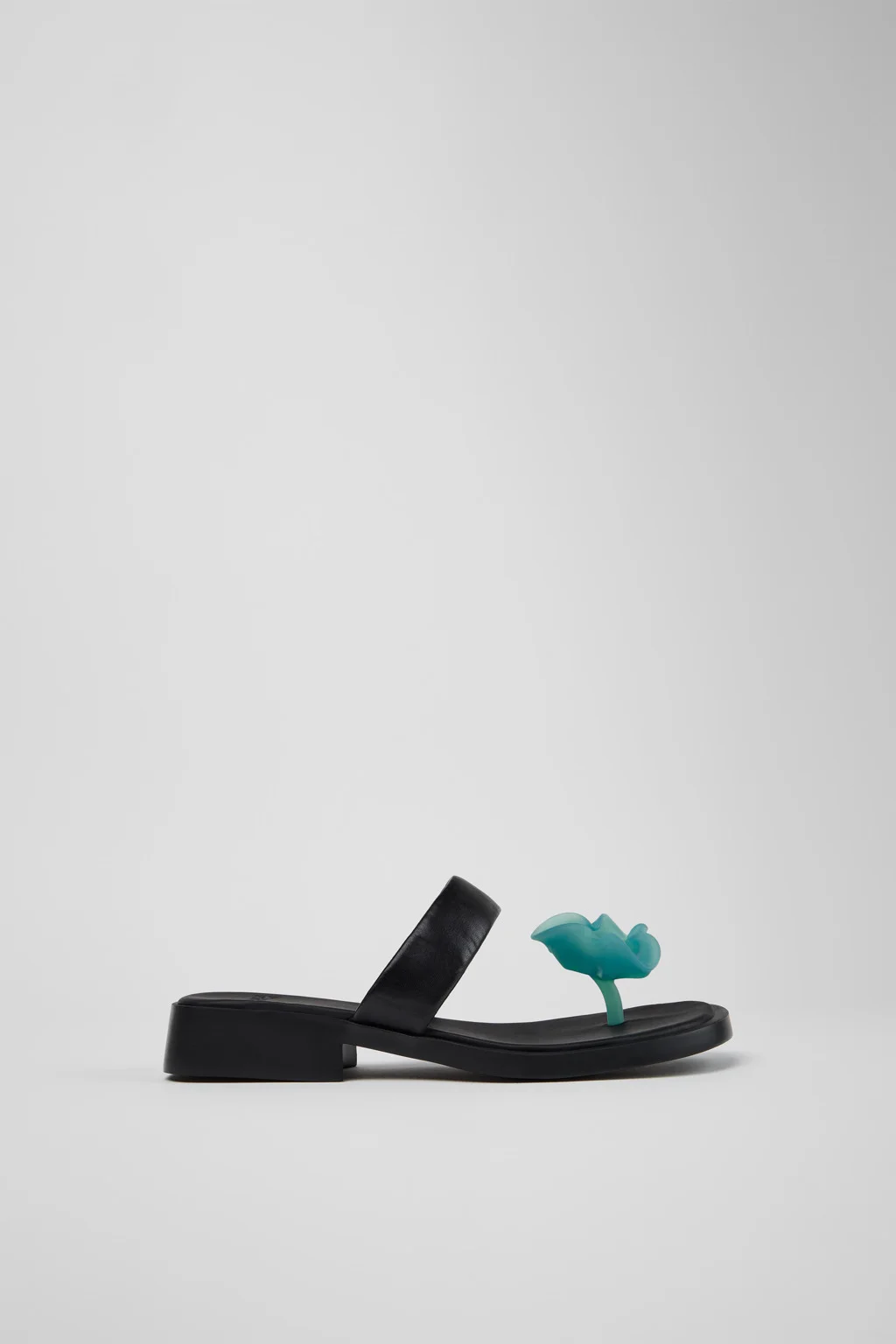 Dana Black Leather Sandals for Women. - 1