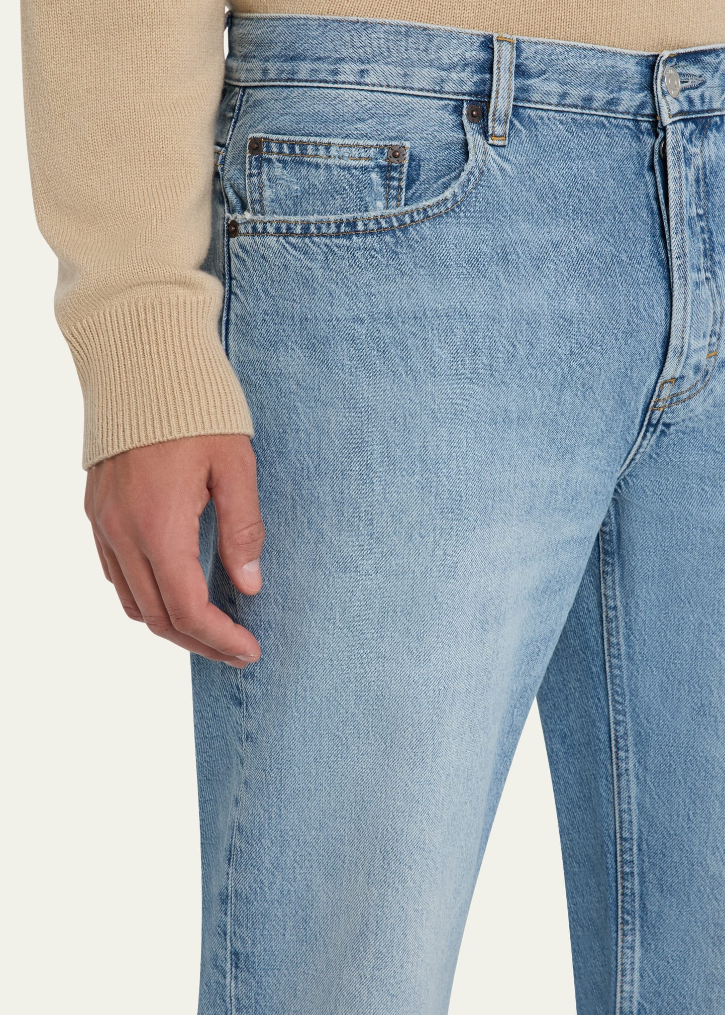 Men's Relaxed Cotton Denim Jeans - 5