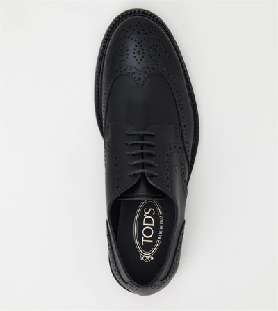 Tod's LACE-UPS IN LEATHER - BLACK outlook