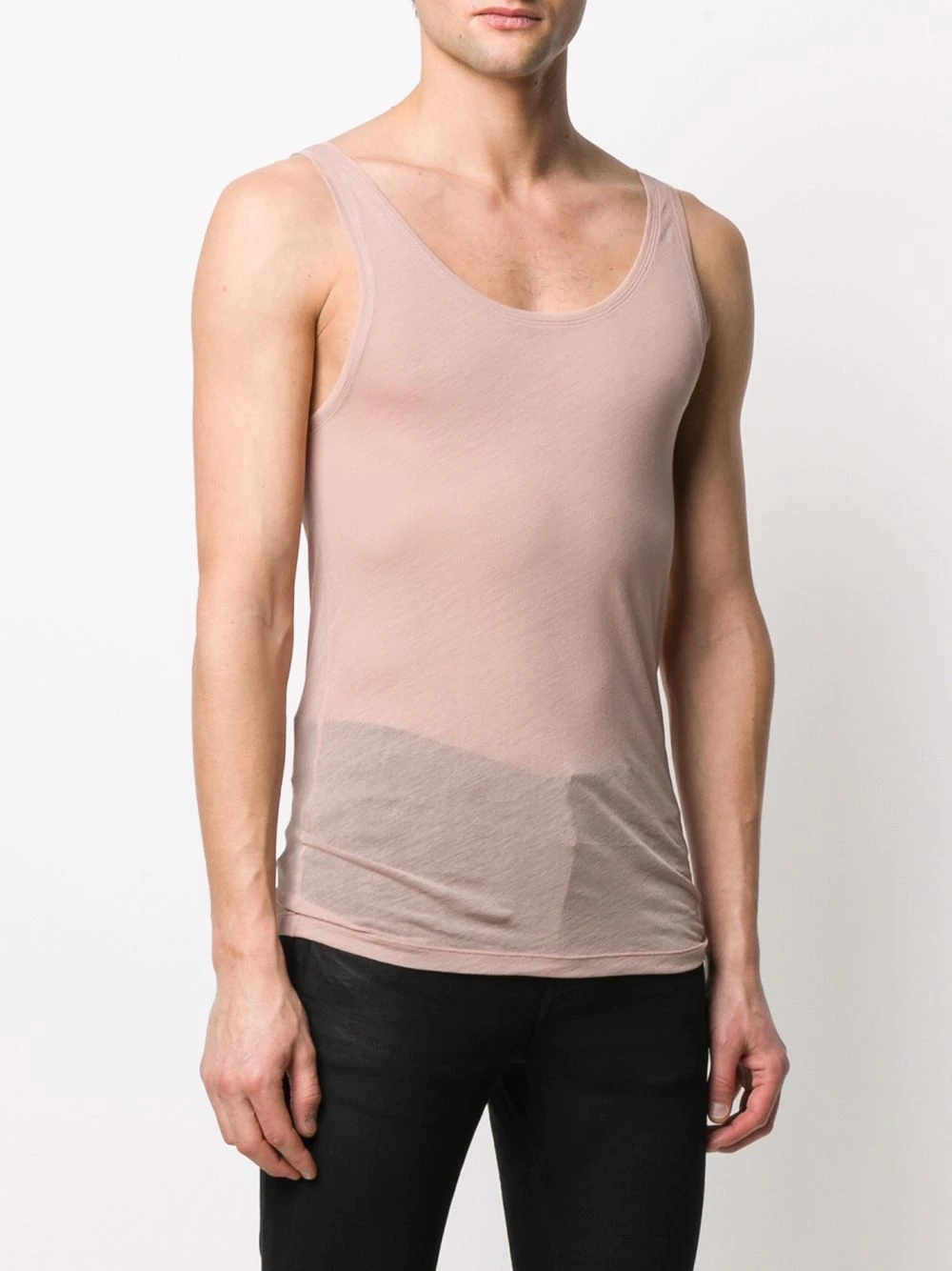 round neck sheer tank top - 3