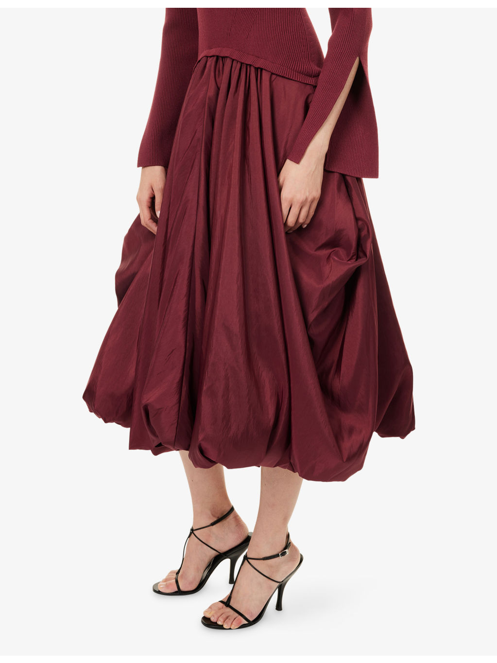 Kenlie Puffball Stretch-Woven Midi Dress - 6