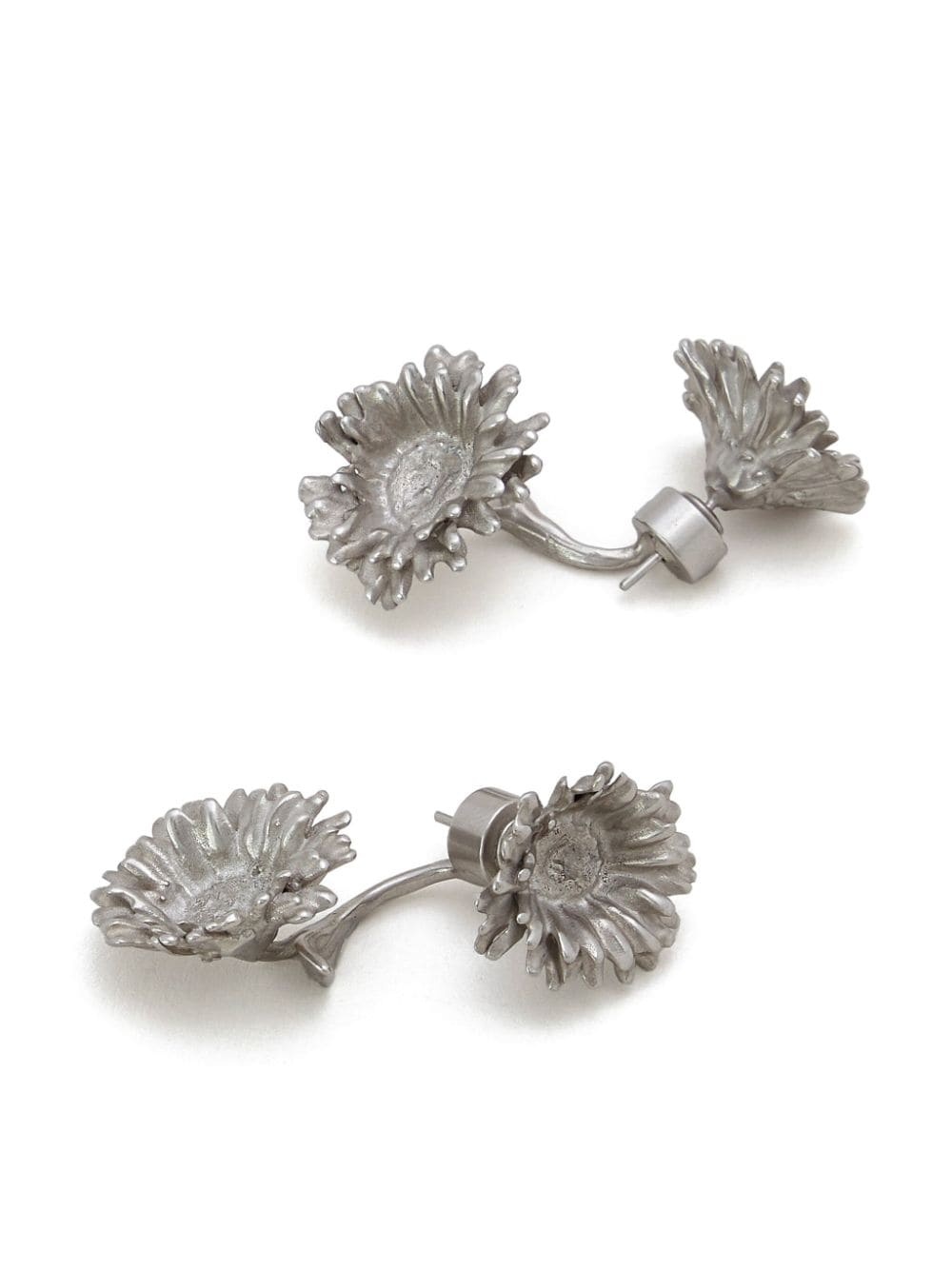 floral-shaped drop earrings - 3
