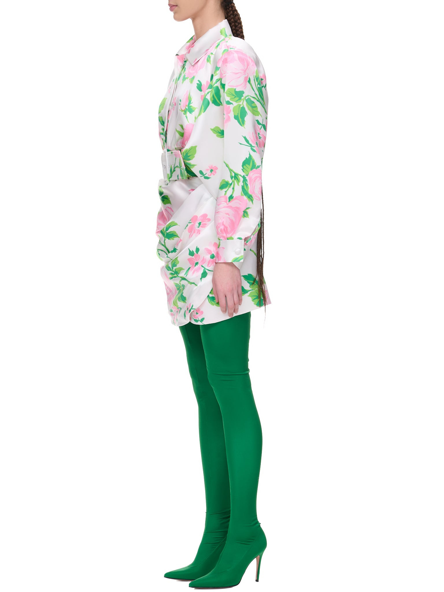 Belted Rose Dress - 2
