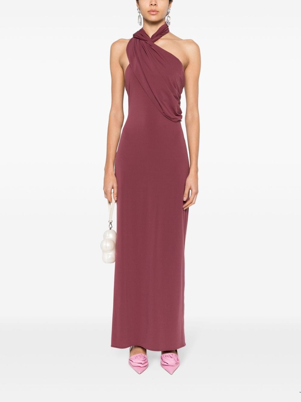 shawl-collar maxi dress - 2