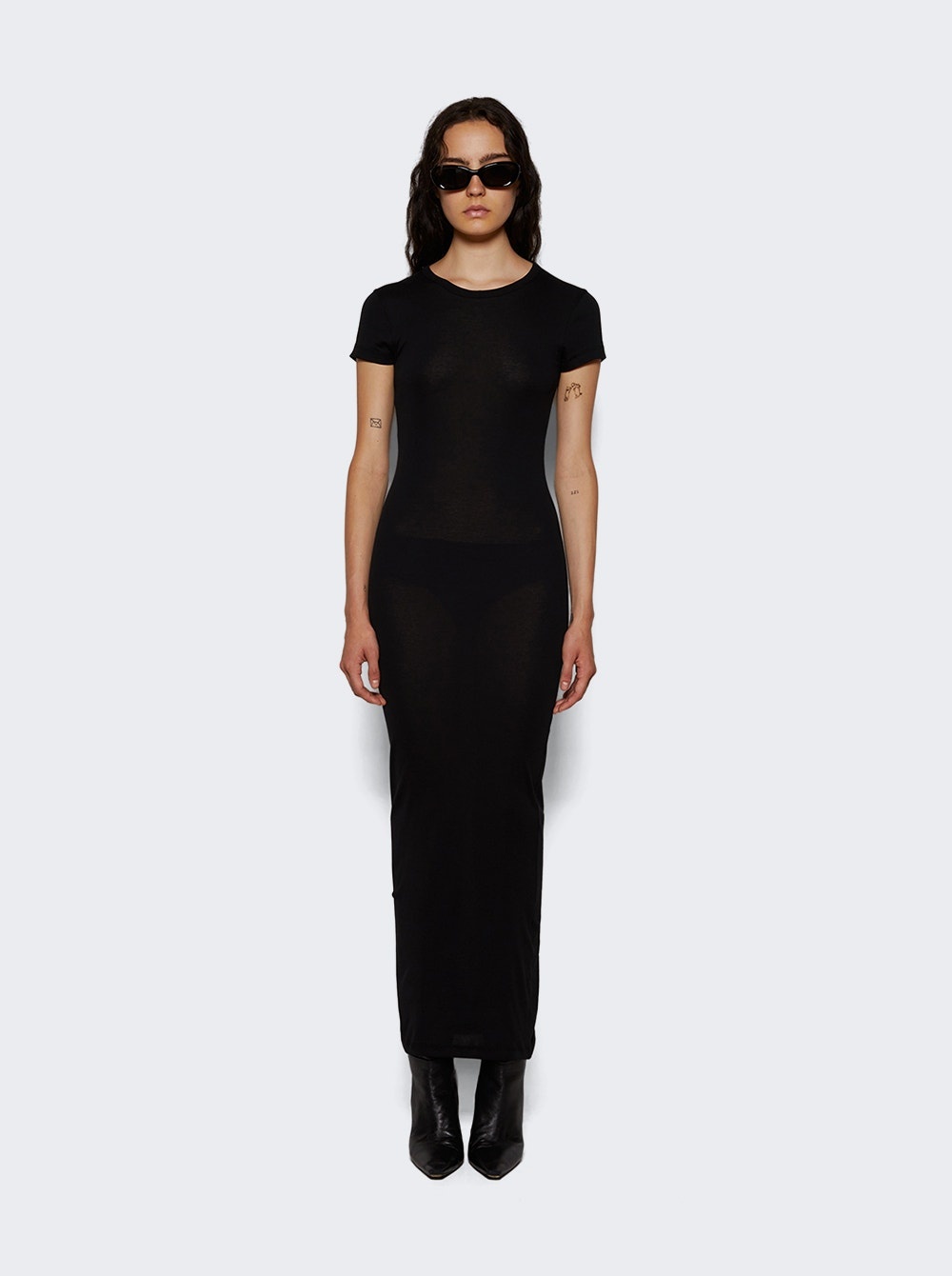 Cap Sleeve Dress Black - 3