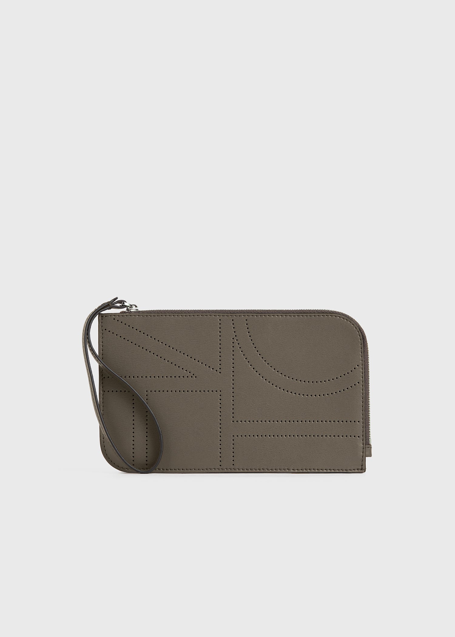 Monogram leather wristlet pouch ash - 1